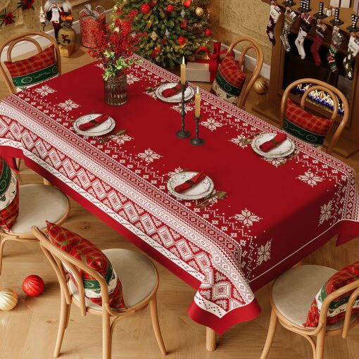 V888-ELOSUNG54205-00.jpg Elosung Christmas Tablecloth 140 x 200cm – image 1