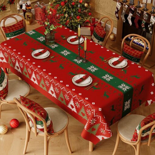 Elosung Waterproof Christmas Tablecloth 140 x 200cm – image 1