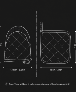 Elosung Oven Mitts & 4 Pot Holders Set - Image 4