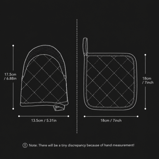 Elosung Oven Mitts & 4 Pot Holders Set – image 4
