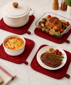 Elosung Oven Mitts & Pot Holders, Quilted Cotton - Image 4