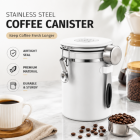 Elosung 1800ml Coffee Canister with Date Tracker – image 1