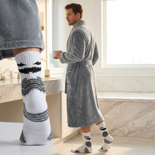 Elosung Men's Winter Robe and Socks Bundle – image 2