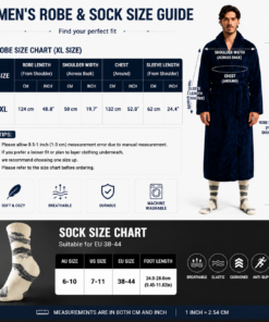 Elosung Men's Lounge Set with Flannel Robe - Image 7