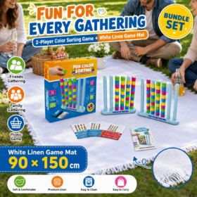 Elosung Colour Sorting Game Bundle with Linen Blanket – image 1