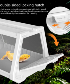 Elosung Grey Desktop Reptile Terrarium Double Doors - Image 4