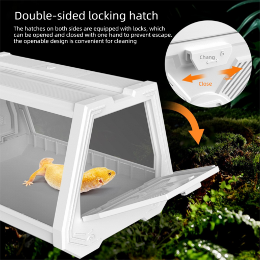 Elosung Grey Desktop Reptile Terrarium Double Doors – image 4