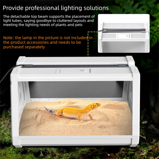 Elosung Grey Desktop Reptile Terrarium Double Doors – image 5