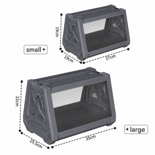 Elosung Grey Desktop Reptile Terrarium Double Doors – image 8