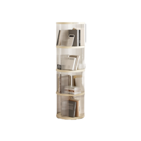 Elosung Rotating 4-Layer Bookshelf, Cream White – image 1