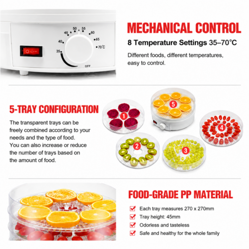 Elosung 5 Tier Food Dehydrator 35–70°C – image 4