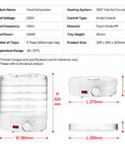 Elosung 5 Tier Food Dehydrator 35–70°C - Image 6