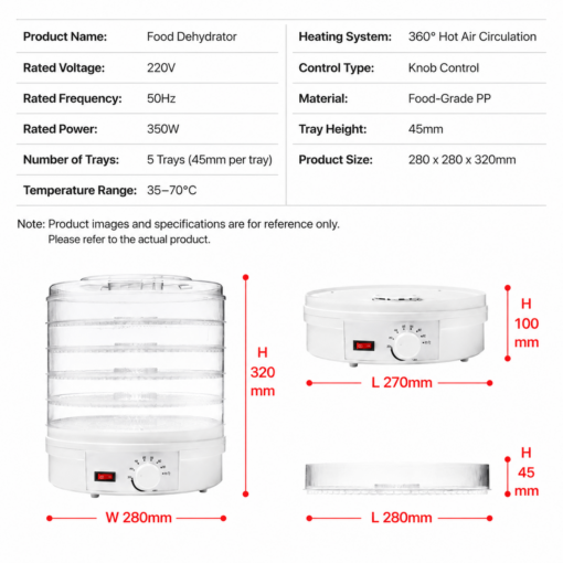 Elosung 5 Tier Food Dehydrator 35–70°C – image 6