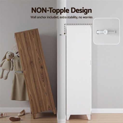 Artiss Lockable Steel Wardrobe with 4 Shelves – image 8
