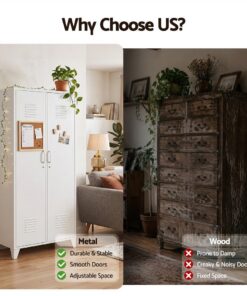 Artiss Lockable Steel Wardrobe with 4 Shelves - Image 9