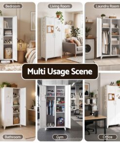 Artiss Lockable Steel Wardrobe with 4 Shelves - Image 11
