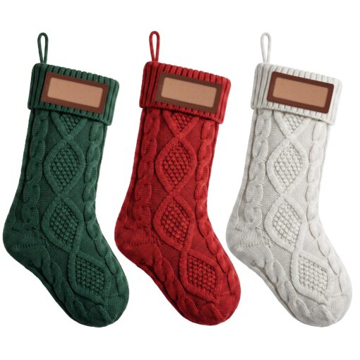 Jingle Jollys Knitted Christmas Stockings Set of 3 – image 2