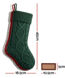 Jingle Jollys Knitted Christmas Stockings Set of 3 - Image 3