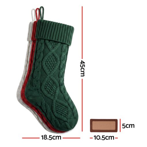 Jingle Jollys Knitted Christmas Stockings Set of 3 – image 3